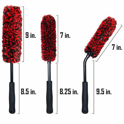 Professional Microfiber Wheel Brush Kit Measurements Product Image